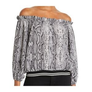 Vintage Havana Snakeskin Off Shoulder Top Small